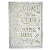 WALL DECOR METAL 10″X14″ GOLD/WHT “LET US ADORE HIM”