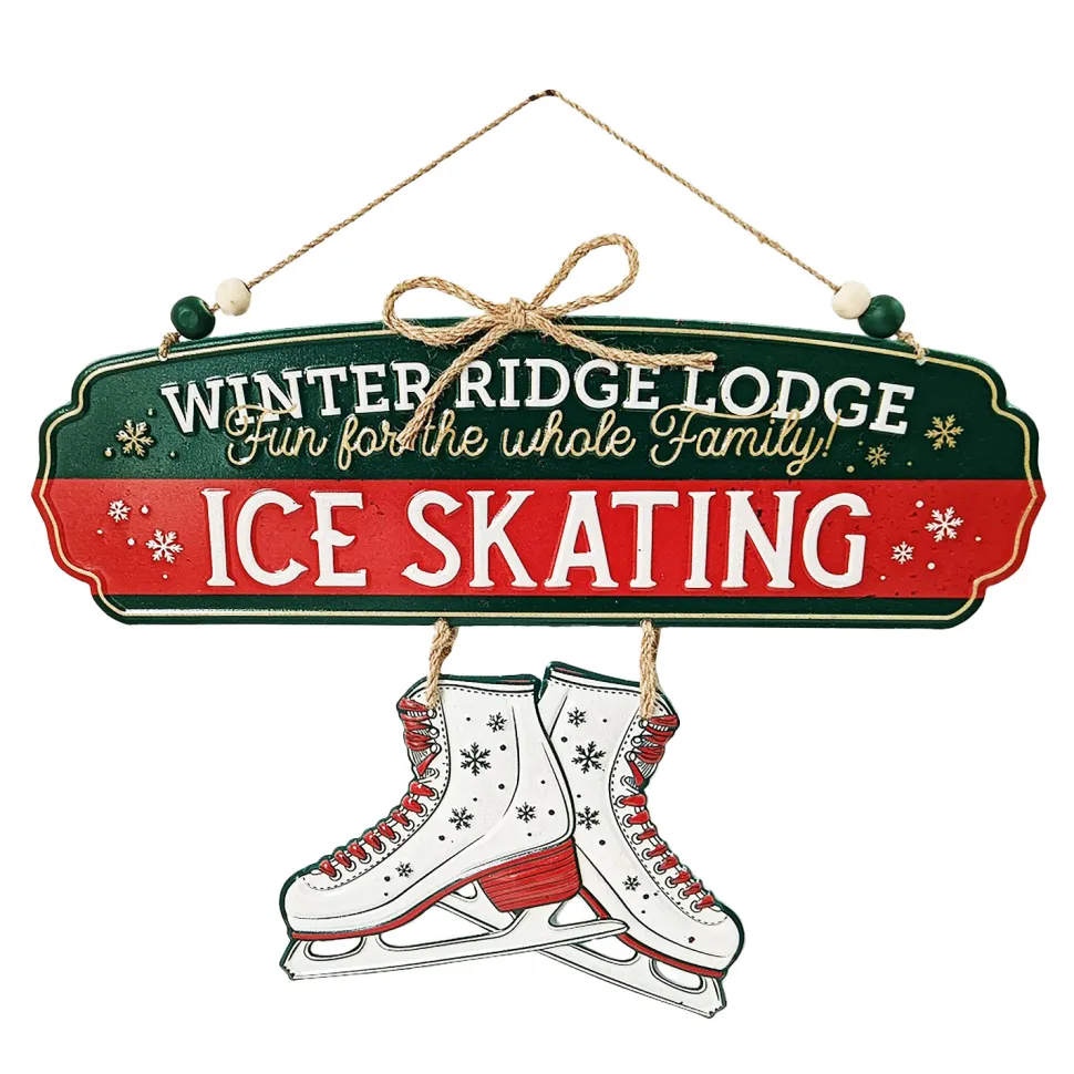 WALL DECOR METAL 15.5″x16″ ICE SKATING”