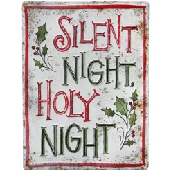 WALL DECOR METAL 10″X14″ RUSTIC/VINTAGE “SILENT NIGHT”