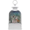 WATER LANTERN AUTO SPINNER WITH SNOWMAN & JOY CANDY CANE IN SWIRL GLITTER LED 9.5″