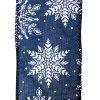 WIRED RIBBON 2.5″X10 YDS BLUE W/ WHITE SNOWFLAKES