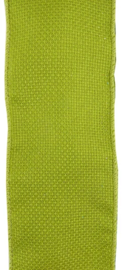 WIRED RIBBON 2.5″X10 YDS GREEN (CHARTREUSE) BURLAP LOOK