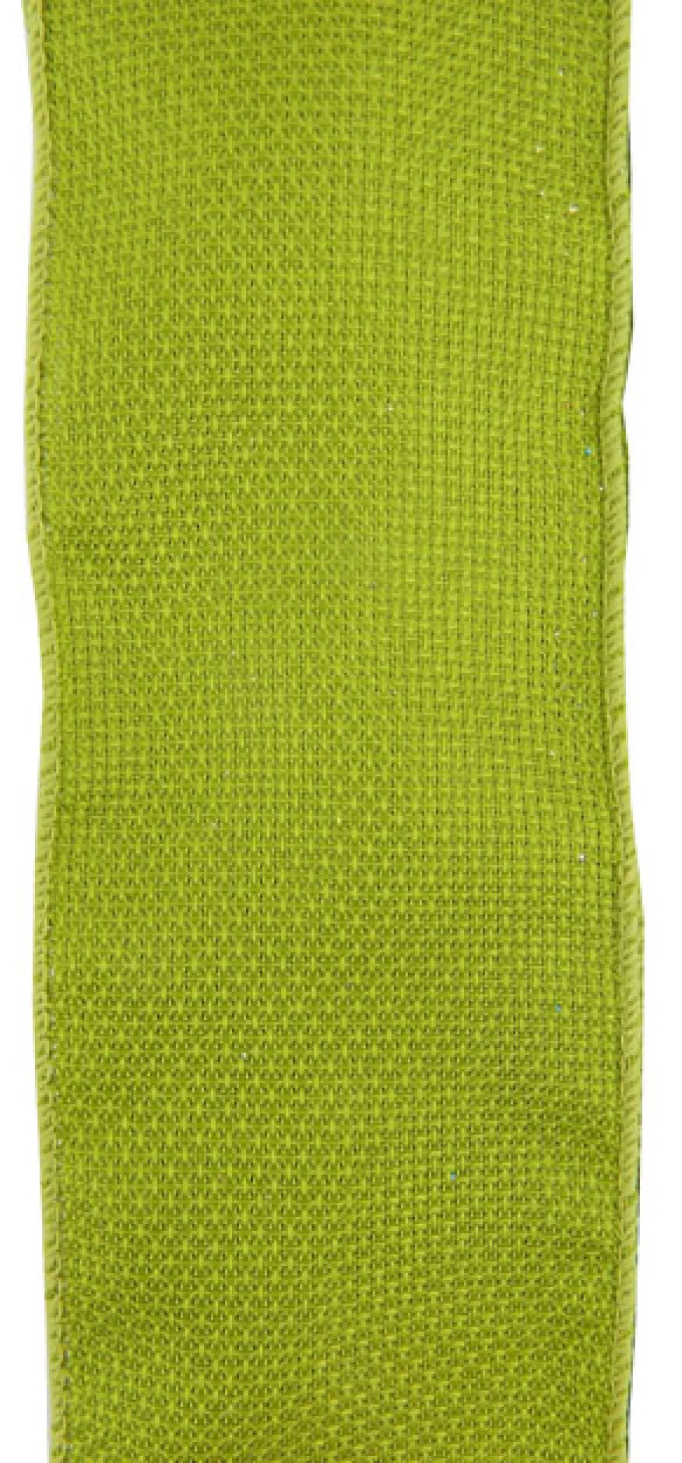 WIRED RIBBON 2.5″X10 YDS GREEN (CHARTREUSE) BURLAP LOOK