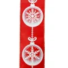 WIRED RIBBON 2.5″X10 YDS RED W/ WHITE SNOWFLAKES IN BALL