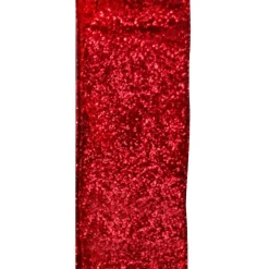 WIRED RIBBON 2.5″x10 YDS. RED W/ GLITTER