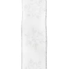 WIRED RIBBON 2.5″X10 YDS WHITE SHEAR W/IRR. SNFLK