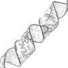 WIRED RIBBON 2.5″x10 YDS. WHITE IMITATED COTTON W/ BLACK XMAS LETTERS & ORN.