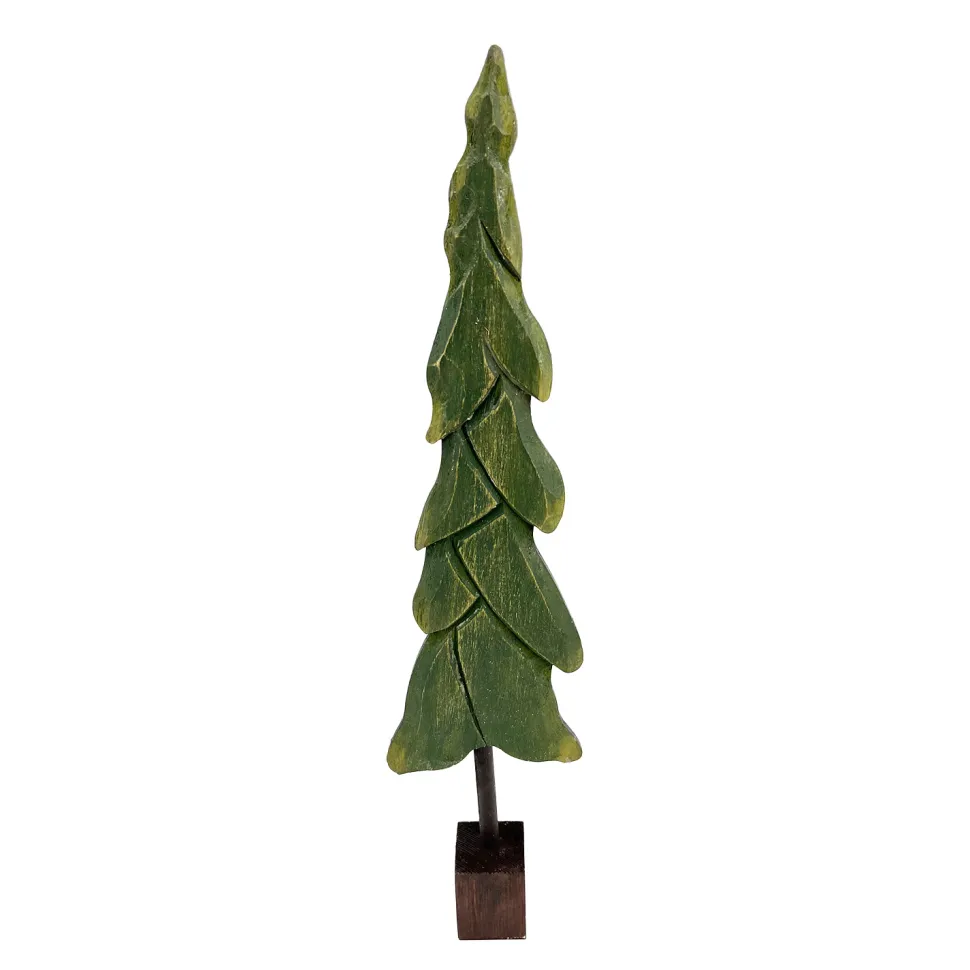 WOODEN TREE W/BASE 15.5″ GREEN