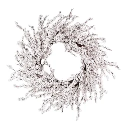 WREATH BERRY 20″ WHITE SNOW BERRY
