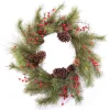 WREATH GRN 24″ MIXED PINE W/RED BERRIES