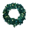 WREATH PRE-LIT NAT. SHERWOOD PINE 24″/ 150 TIPS 50 LED LIGHTS B/O (3D BAT. NOT INCLUDED)