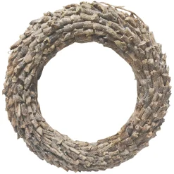 WREATH RATTAN FROSTED 16.5″ NATURAL/ BIRCH LOOK