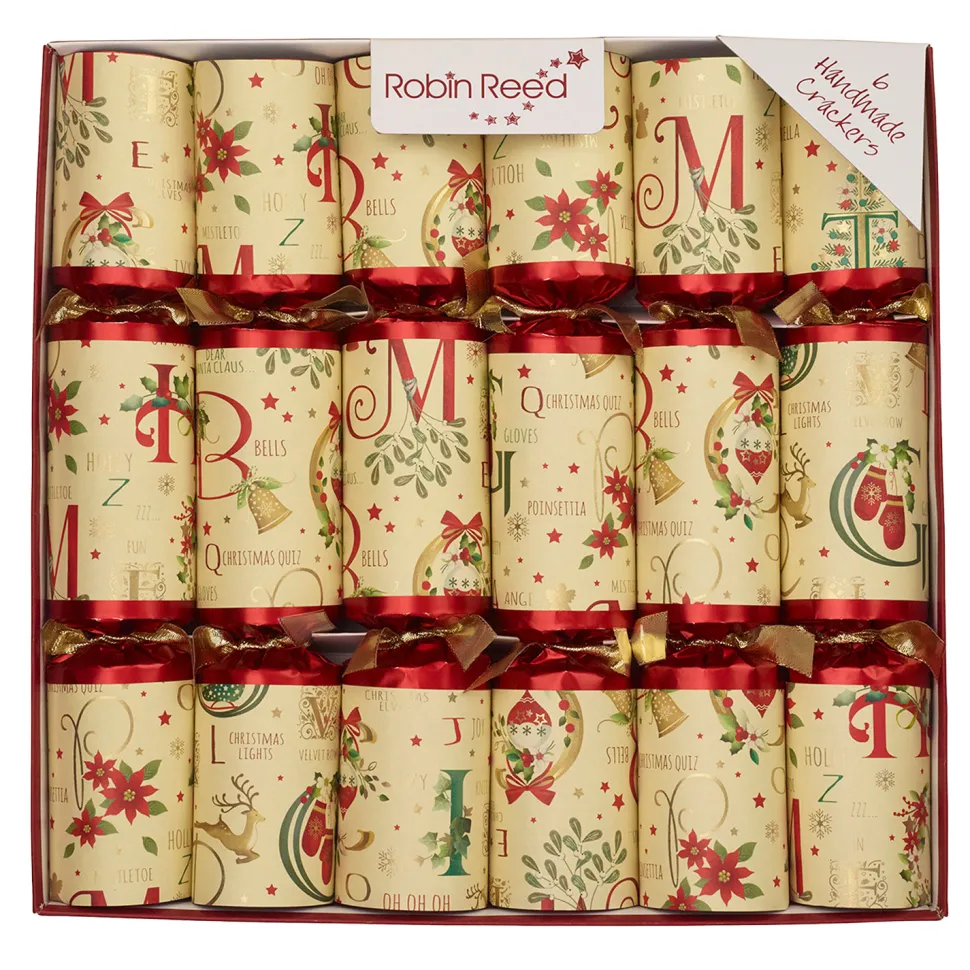 XMAS CRACKER PREMIUM 6PCX12″ HOLIDAY LETTERS WITH PICCADILLY GIFT INSIDE